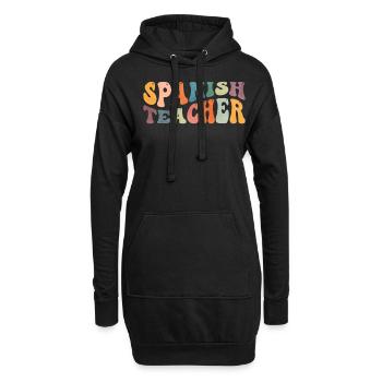 Groovy Professeur d’espagnol Maestra Professeur bilingue - Sweat-shirt à capuche long Femme - noir - Devant