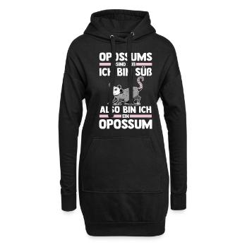 Opossum - Hoodie-Kleid - Schwarz - Vorne