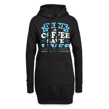 Une infirmière qui boit du café sauve des vies - Sweat-shirt à capuche long Femme - noir - Devant