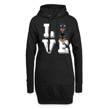 Love Dackel - Hoodie-Kleid - Schwarz - Vorne