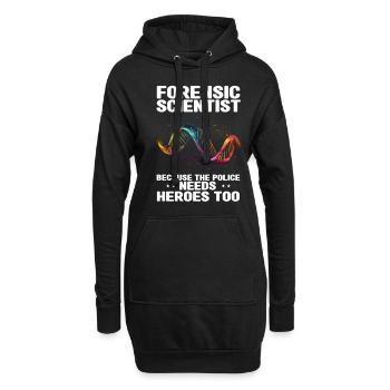 Forensischer Wissenschaftler und Kriminallabor - Hoodie-Kleid - Schwarz - Vorne