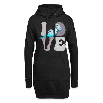 Perruche perroquet perruche - Sweat-shirt à capuche long Femme - noir - Devant