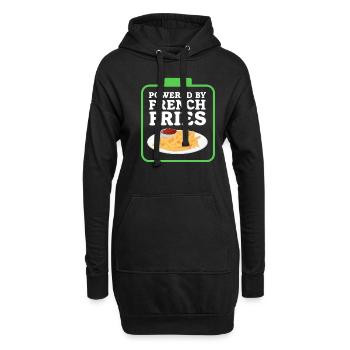 Pommes Frites Fast Food Fritten Fastfood Geschenk - Hoodie-Kleid - Schwarz - Vorne