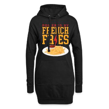 Frites restauration rapide frites cadeau - Sweat-shirt à capuche long Femme - noir - Devant