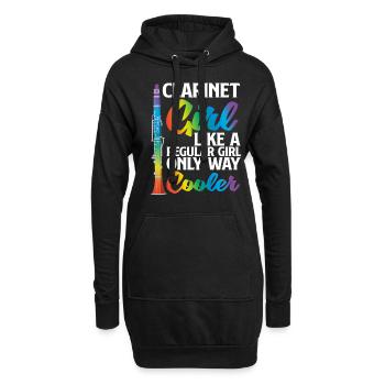 Clarinette Musicienne - Sweat-shirt à capuche long Femme - noir - Devant