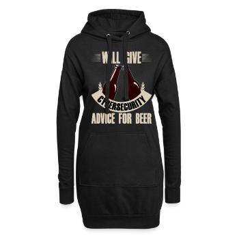 Will Give Cybersecurity Advice For Beer 4 - Hoodie Dress - black - Front