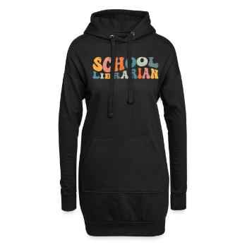 Groovy School Librarian Lesender Bücherwurm - Hoodie-Kleid - Schwarz - Vorne