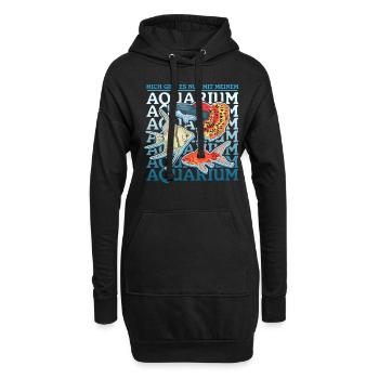 Aquarium Aquarianer Aquaristik Zierfisch Geschenk - Hoodie-Kleid - Schwarz - Vorne