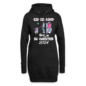 Große Schwester 2024 - Hoodie-Kleid - Schwarz - Vorne