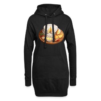 Plateau de Camembert - Sweat-shirt à capuche long Femme - noir - Devant