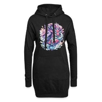 Einhorn Einhörner Einhorn party Unicorns - Hoodie-Kleid - Schwarz - Vorne
