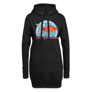 Aquariophiles d’aquarium | Cadeau de grand-mère aquatique - Sweat-shirt à capuche long Femme - noir - Devant