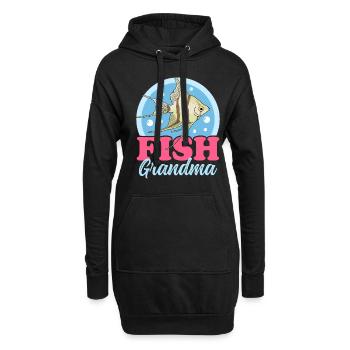 Aquarium Aquaristique Aquariophile Grand-mère Cadeau - Sweat-shirt à capuche long Femme - noir - Devant