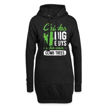 Arboriculteur, coupe-arbres, tronçonneuse, bûcheron - Sweat-shirt à capuche long Femme - noir - Devant