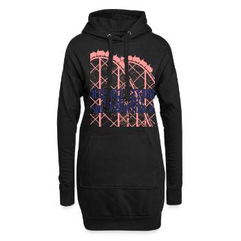Roller coaster drôle de roller coaster rider - Sweat-shirt à capuche long Femme - noir - Devant