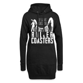 Roller coaster rider Montagnes russes - Sweat-shirt à capuche long Femme - noir - Devant