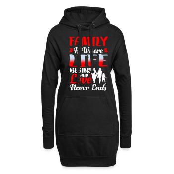 Family Is Where Life Begins And Love Never Ends 3 - Hoodie-Kleid - Schwarz - Vorne