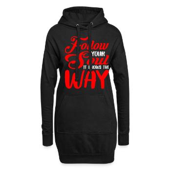 Follow Your Soul, It Knows The Way 2 - Hoodie-Kleid - Schwarz - Vorne