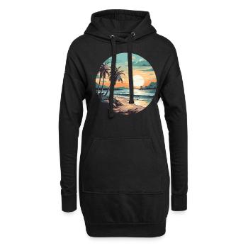 Island Beach Holiday Sun - Sweat-shirt à capuche long Femme - noir - Devant