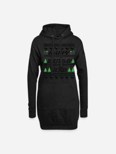 Merry Christmas and a Merry Christmas Eve - Hoodie Dress - black