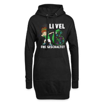 Level 6 Jahre Geburtstagsshirt Gamer 2017 - Hoodie-Kleid - Schwarz - Vorne