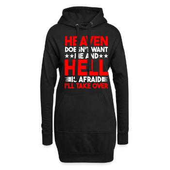 Le ciel ne veut pas de moi et l’enfer a peur - Sweat-shirt à capuche long Femme - noir - Devant