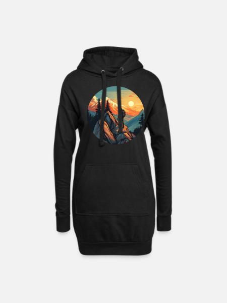 Bergsteigen - Hoodie-Kleid - Schwarz