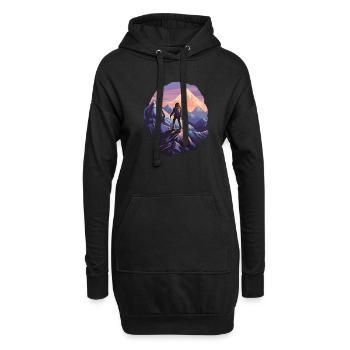Bergsteigen - Hoodie-Kleid - Schwarz - Vorne