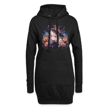 Hexe Helloween Hexen Outfit Hexen - Hoodie-Kleid - Schwarz - Vorne