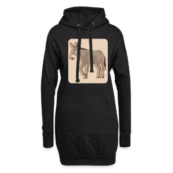 Esel Eselbesitzer Eselchen Eselliebhaber Geschenk - Hoodie-Kleid - Schwarz - Vorne