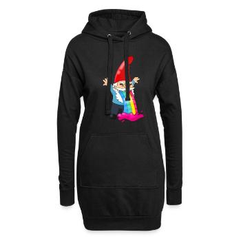 Drôle de nain Vomit Rainbow Gnome Humour - Sweat-shirt à capuche long Femme - noir - Devant