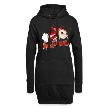 Graffiti Sprayer Koi Fisch Street Style Cartoon - Hoodie-Kleid - Schwarz - Vorne