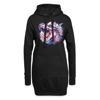 Dinosaurier Trex Dinos Dinosaurus Dino Baby - Hoodie-Kleid - Schwarz - Vorne