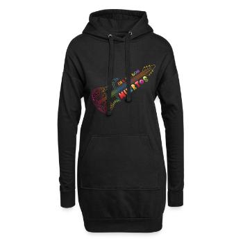 Guitare Mexique Muertos Floral Jour De Mort Halloween - Sweat-shirt à capuche long Femme - noir - Devant