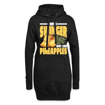 Not A Swinger, Just Like Pineapples - Hoodie-Kleid - Schwarz - Vorne