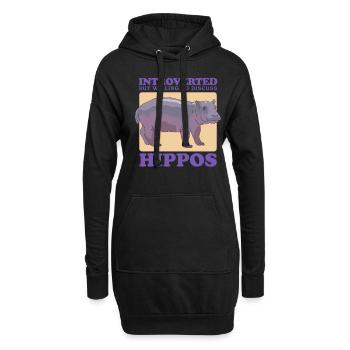 Nilpferd Baby Flusspferd Nilpferde Geschenk - Hoodie-Kleid - Schwarz - Vorne