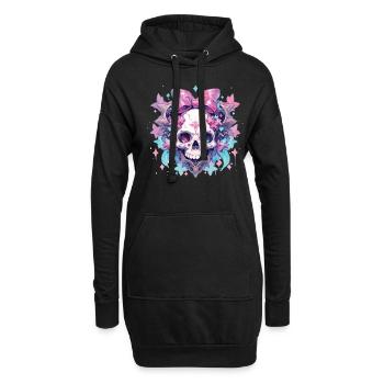 Totenkopf Todenschädel Skull Skulls - Hoodie-Kleid - Schwarz - Vorne
