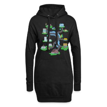 Jouer Tapis Play Mat Massage - Sweat-shirt à capuche long Femme - noir - Devant
