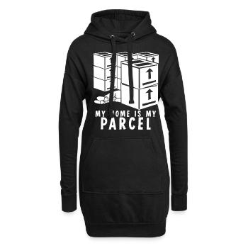 Paketzusteller Paket Paketbote - Hoodie-Kleid - Schwarz - Vorne