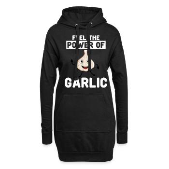 Feel the Power of Garlic - Hoodie-Kleid - Schwarz - Vorne