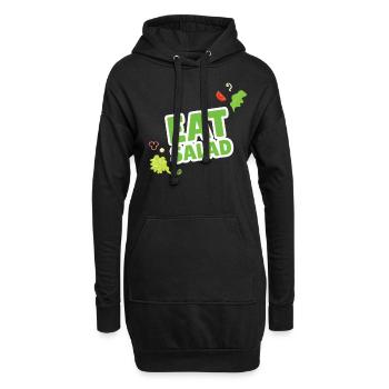 Mangez Salad Salat Vegan Veganer - Sweat-shirt à capuche long Femme - noir - Devant
