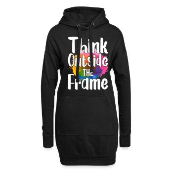 Peintre Toile Liquide Peinture Art Peinture - Sweat-shirt à capuche long Femme - noir - Devant