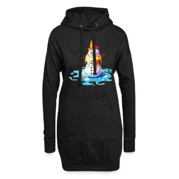 Weihnachten im Juli Schneemann Eiscreme Eis - Hoodie-Kleid - Schwarz - Vorne