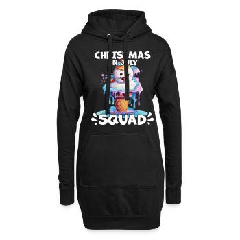 Weihnachten im Juli Schneemann-Eiscreme - Hoodie-Kleid - Schwarz - Vorne