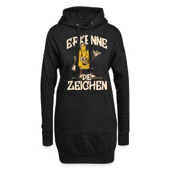 Erkenne die Zeichen! Party Disco Konzert Festival - Hoodie-Kleid - Schwarz - Vorne