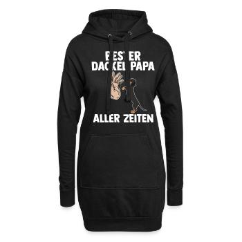 Hund Vater Papa Dackel - Hoodie-Kleid - Schwarz - Vorne
