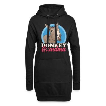 Grand-mère âne | Cadeau amoureux de l’âne propriétaire de l’âne - Sweat-shirt à capuche long Femme - noir - Devant