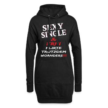 Single Sexy Frei Flirte Woanders!!! - Hoodie-Kleid - Schwarz - Vorne