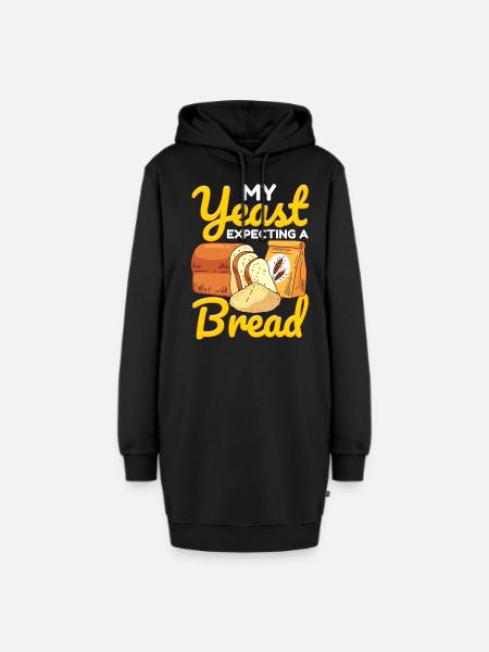 Lustiger Brotbacken-Bäcker - Hoodie-Kleid - Schwarz
