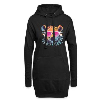 Ours Ours Lunettes de soleil Ours brun Habitant de la forêt - Sweat-shirt à capuche long Femme - noir - Devant